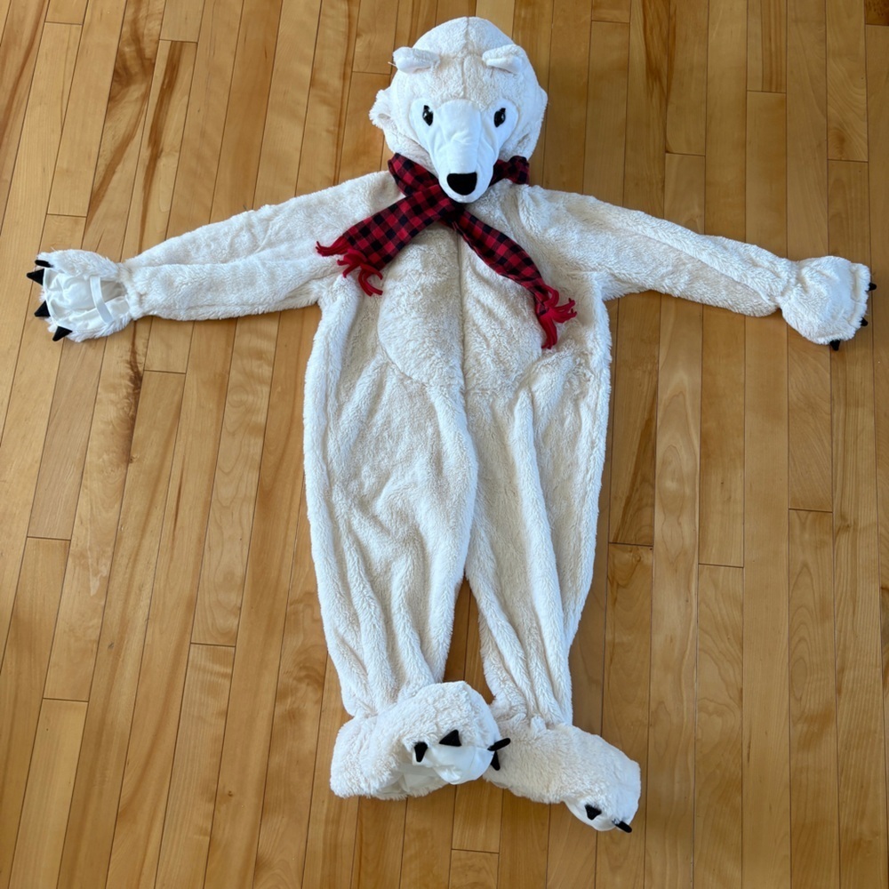 Going Wild Plush zip up Polar Bear Halloween Costume sz 3T